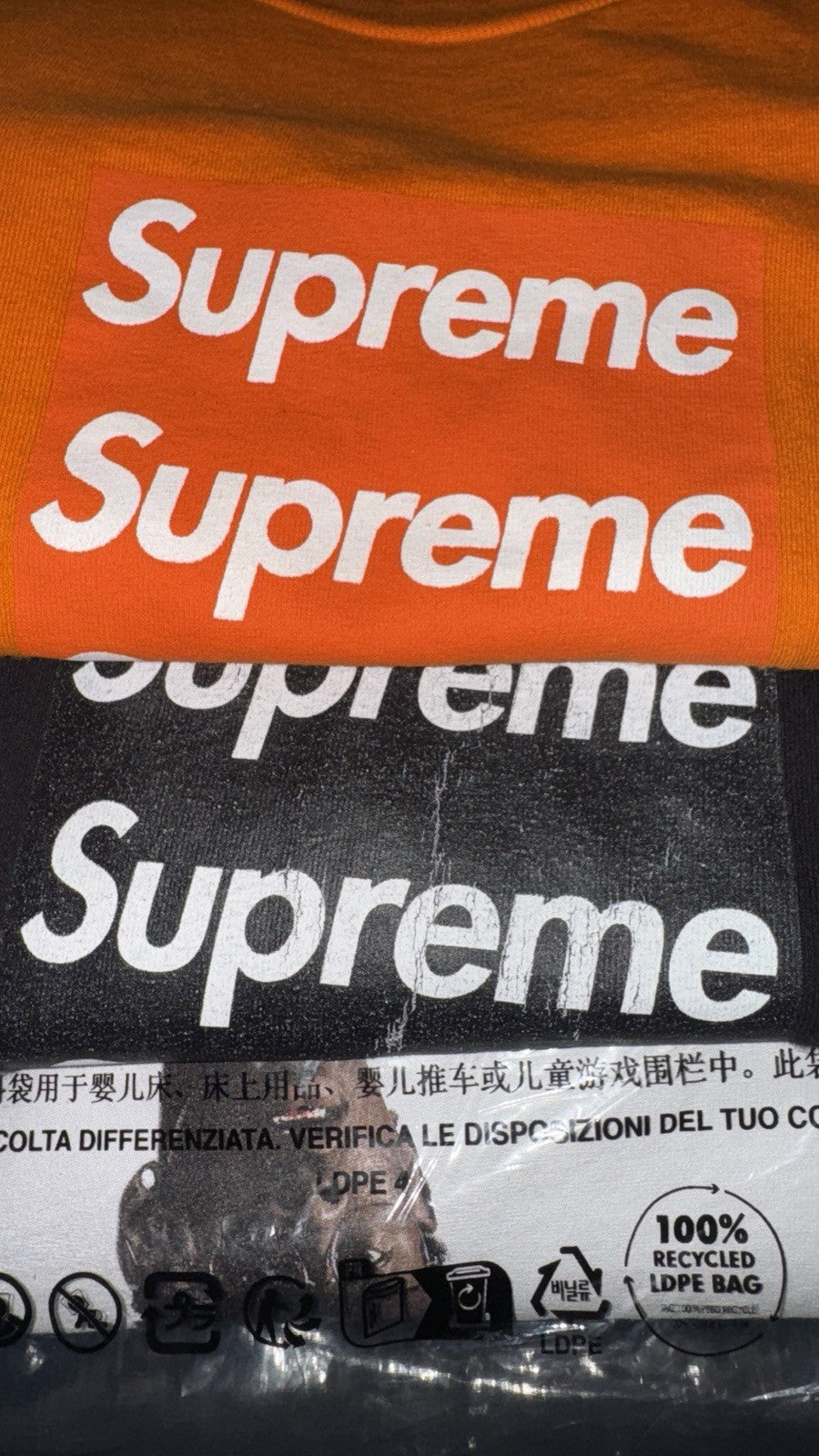 Asspizza Supreme Triple Box Long sleeve Shirt Hi Vis Orange