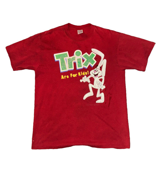 TRIX Cereal Vintage Promo T Shirt size XL Red Single Stitch 90s Snack Tee
